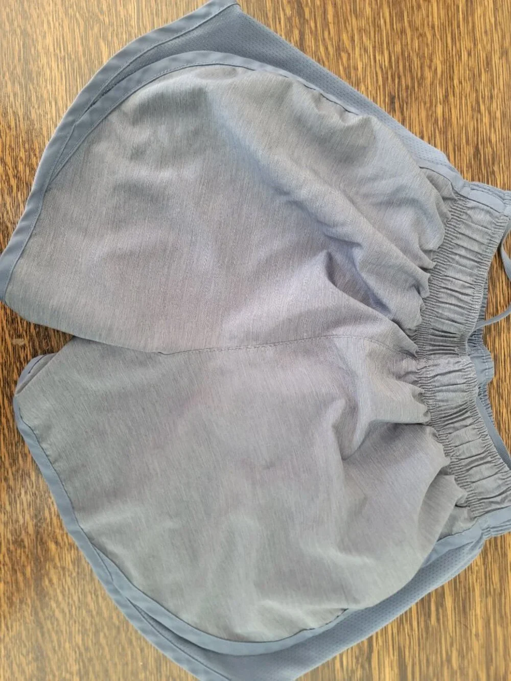 Nike womens gray and blue athletic shorts